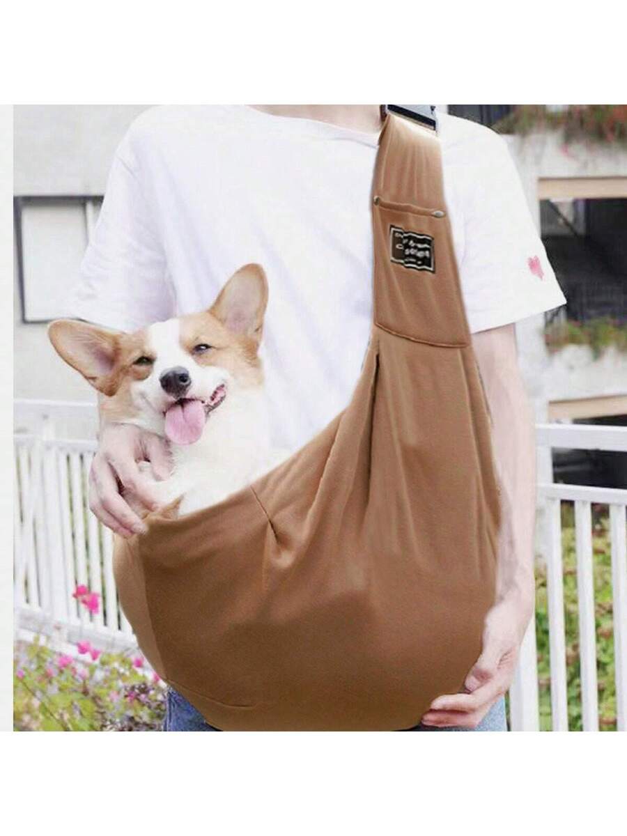 Multicolor breathable polyester pet sling bag carrier with shoulder strap and phone pocket for cats and small dogs