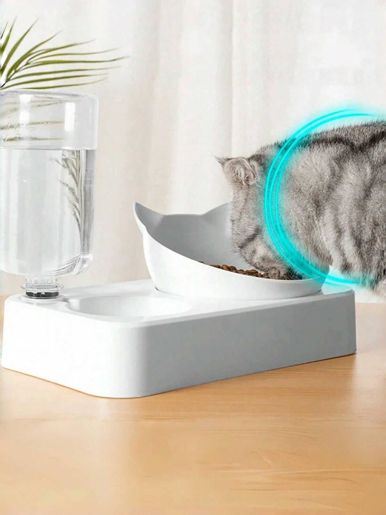 1PC Auto Pet Feeder &Home Water Bowl - Anti-Spill Dual Dispenser For Dogs/Cats, Smart Food & Water Station With Large Capacity,Easy To Clean And Maintain