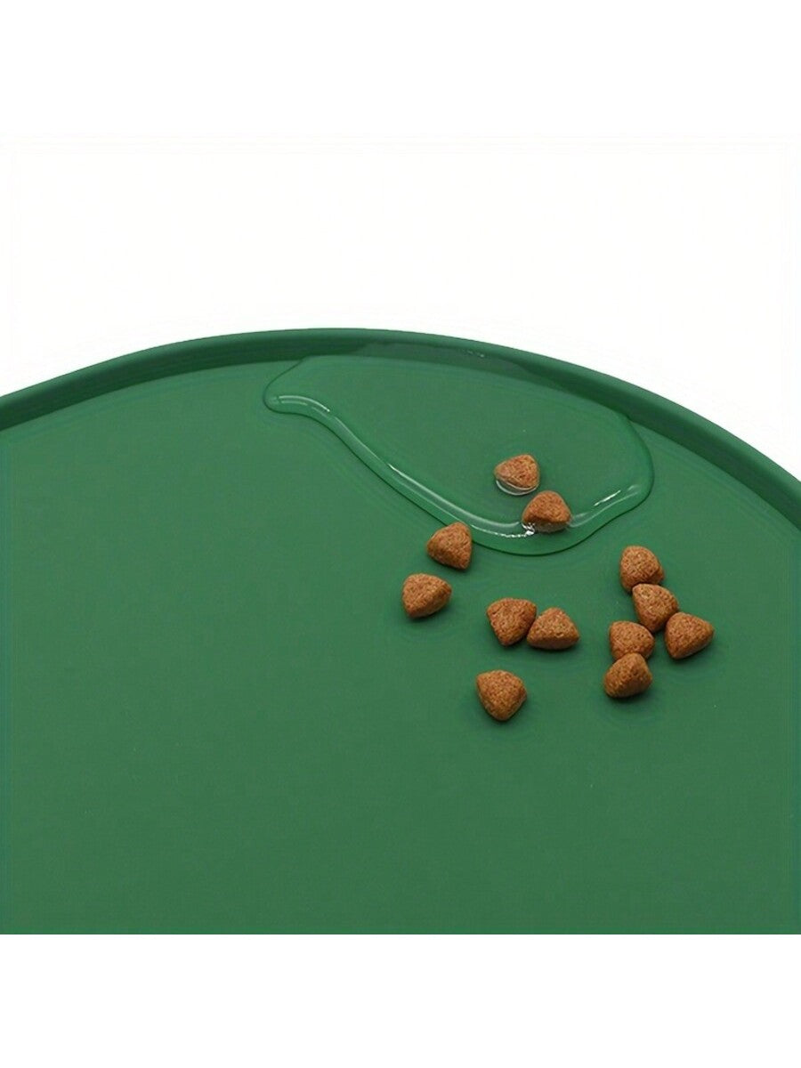 Multicolor silicone pet feeding mat for cats and dogs featuring a non-slip and anti-spill design to keep pet bowls in place.
