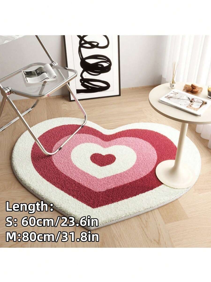 Multicolor ombre heart-shaped plush pet cushion pad for cats and dogs.