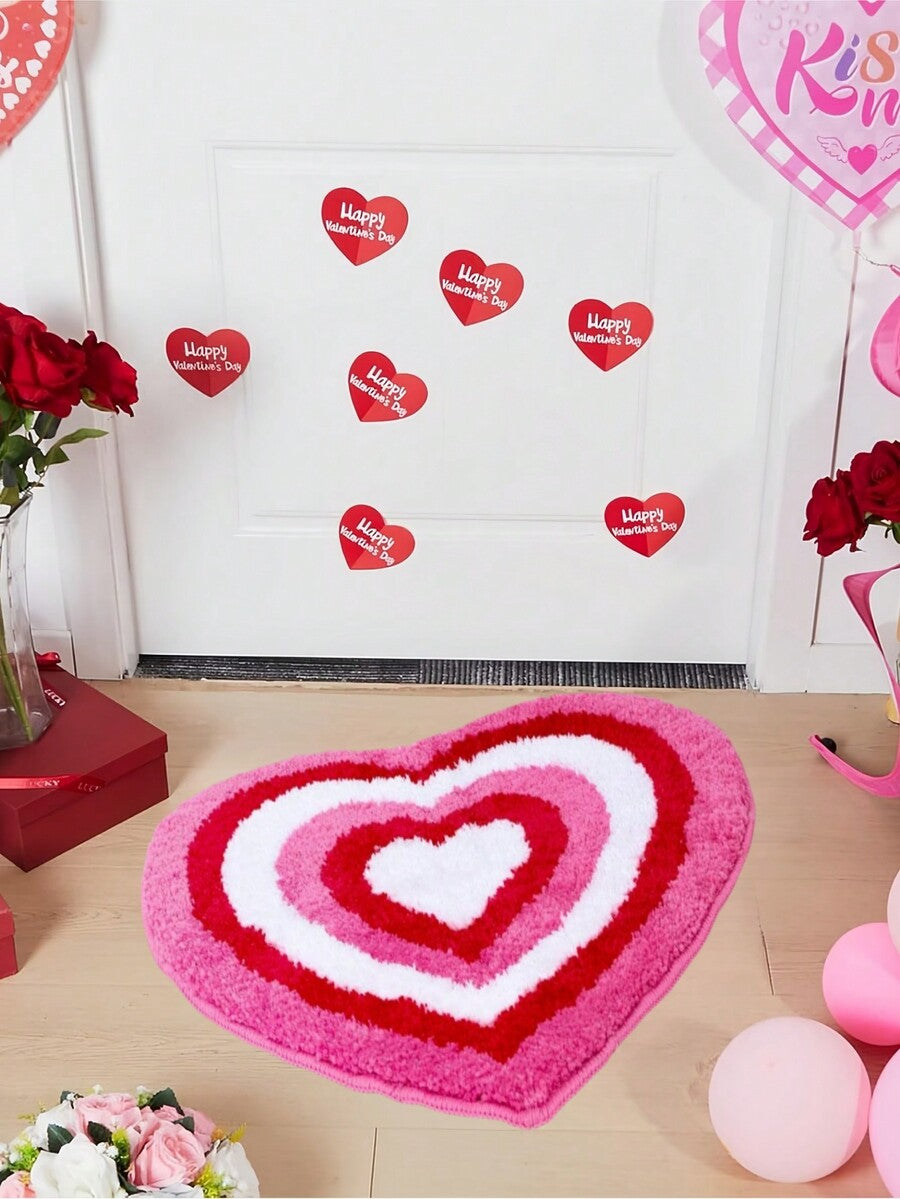 Multicolor heart shaped plush pet sleeping mat with skid resistant bottom for dogs and cats