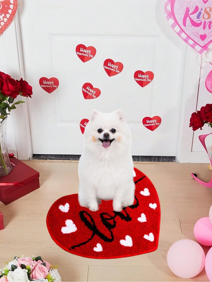 Multicolor heart shaped pet sleeping pad with anti-slip bottom and insulated polyester layer for dogs and cats