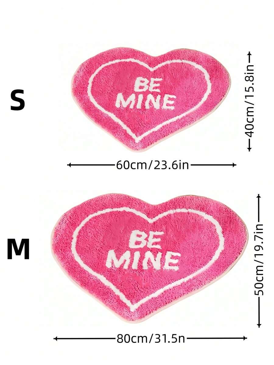 Hot pink heart-shaped plush pet mat cushion with non-slip bottom for cats and dogs