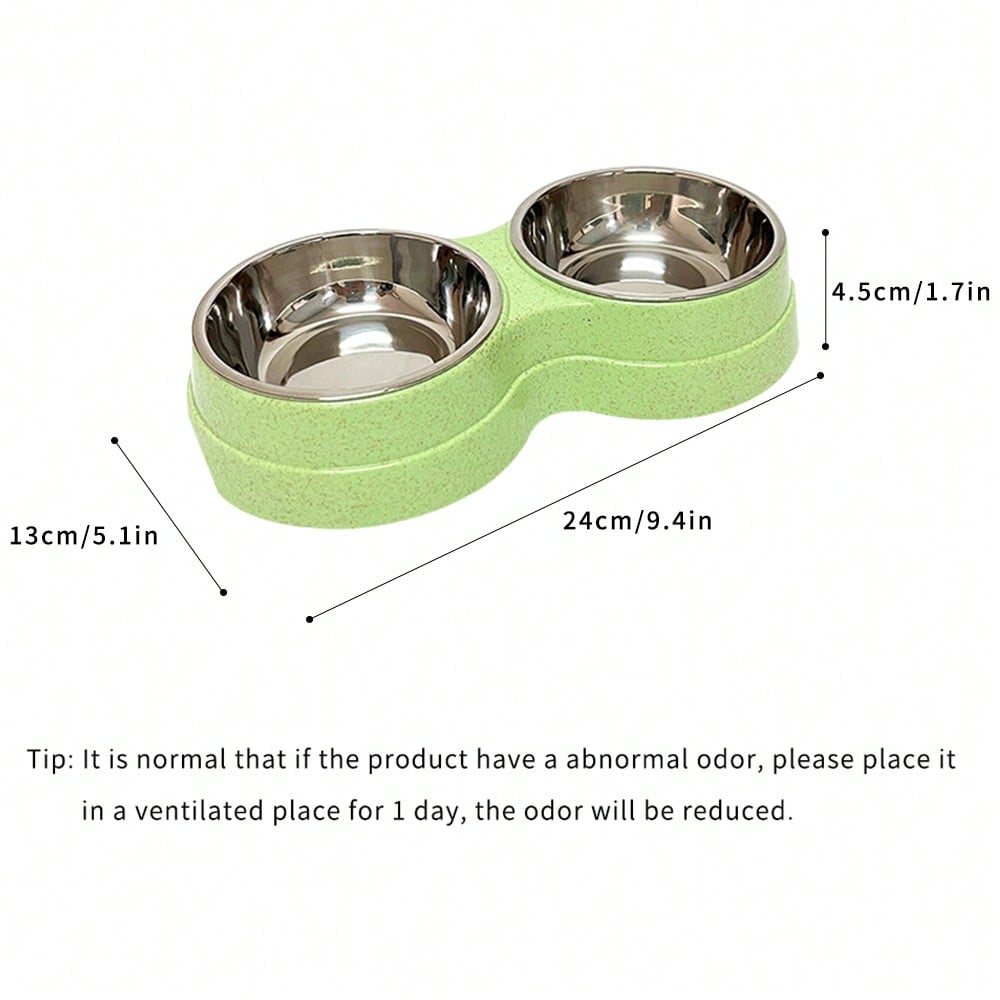 Stainless Steel Double Pet Bowls For Dogs And Cats - Non-Skid Base - Perfect For Food And Water - Easy To Clean