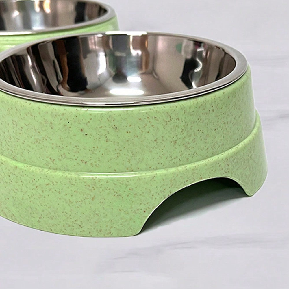 Stainless Steel Double Pet Bowls For Dogs And Cats - Non-Skid Base - Perfect For Food And Water - Easy To Clean