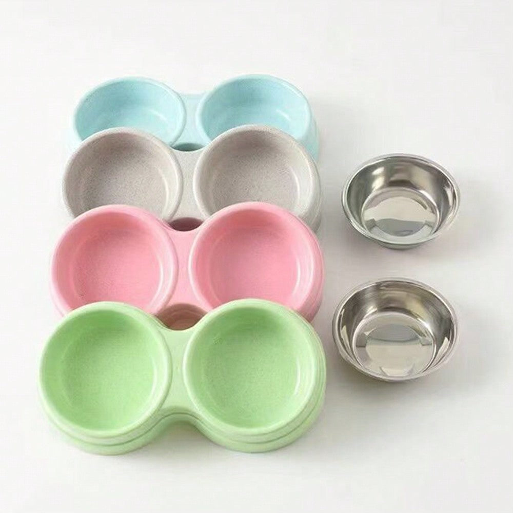 Stainless Steel Double Pet Bowls For Dogs And Cats - Non-Skid Base - Perfect For Food And Water - Easy To Clean