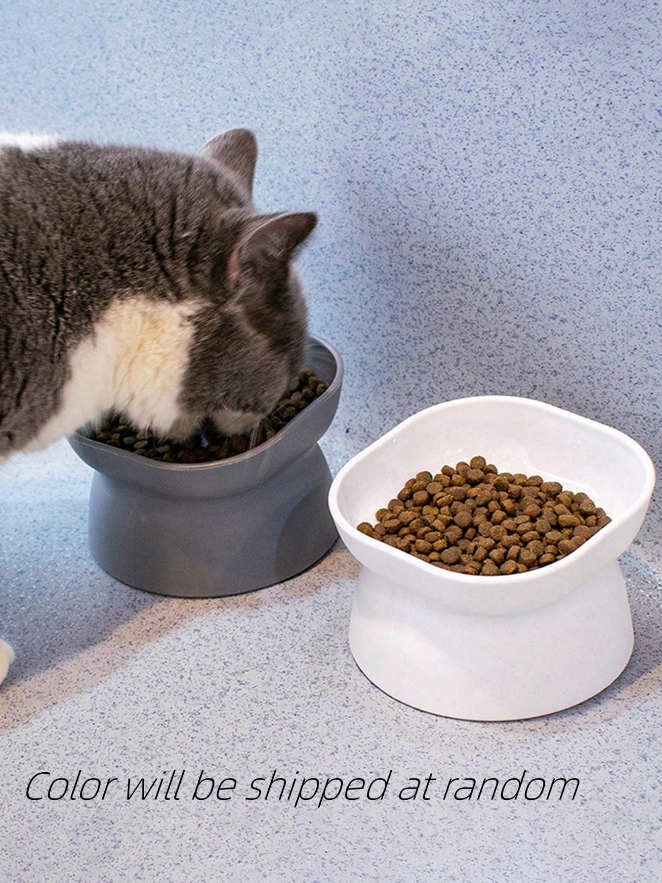 1PC Random Color Pet Bowl For Cats & Small Dogs - Durable Food & Water Feeder Dish, Non-Slip Ceramic/Plastic Pet Bowls For Kittens/Puppies, Cute Feeding Bowl For Dry/Wet Food, Easy Clean Pet Dish For Home/Travel