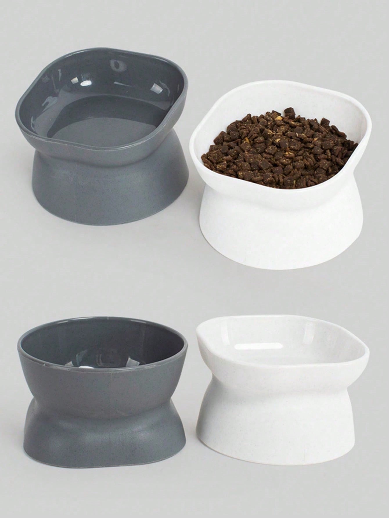 1PC Random Color Pet Bowl For Cats & Small Dogs - Durable Food & Water Feeder Dish, Non-Slip Ceramic/Plastic Pet Bowls For Kittens/Puppies, Cute Feeding Bowl For Dry/Wet Food, Easy Clean Pet Dish For Home/Travel