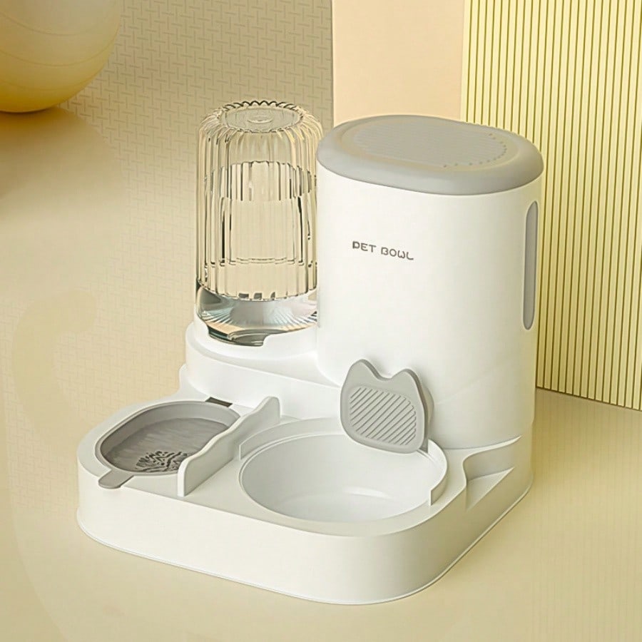 LocalTwo-In-One Automatic Cat Water Dispenser Set-Detachable, Washable, Automatic Feeding Station, Indoor Cat Food Bowl