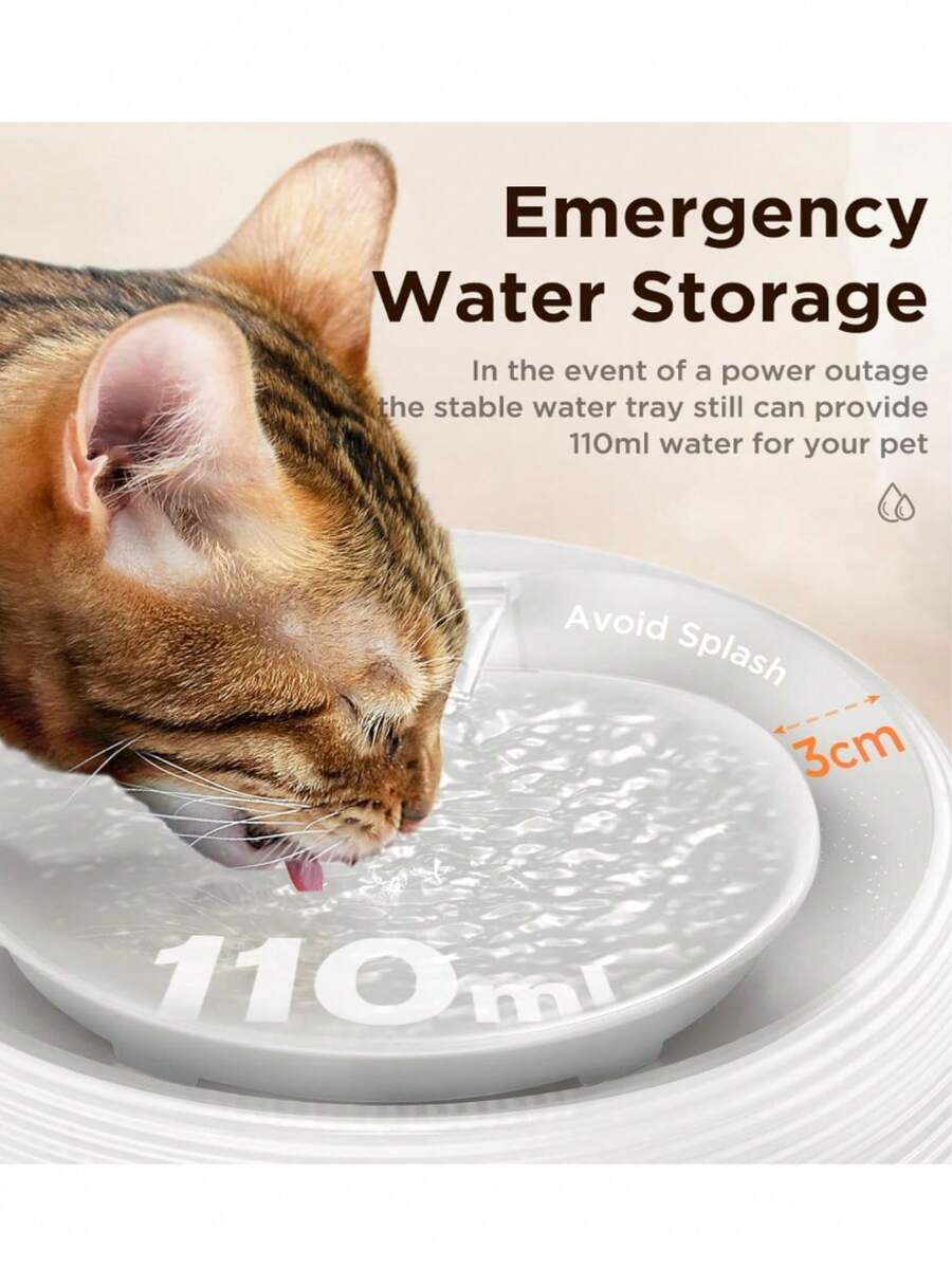 Black 2.5L automatic quiet pet water dispenser drinking fountain for small and medium dogs and cats.