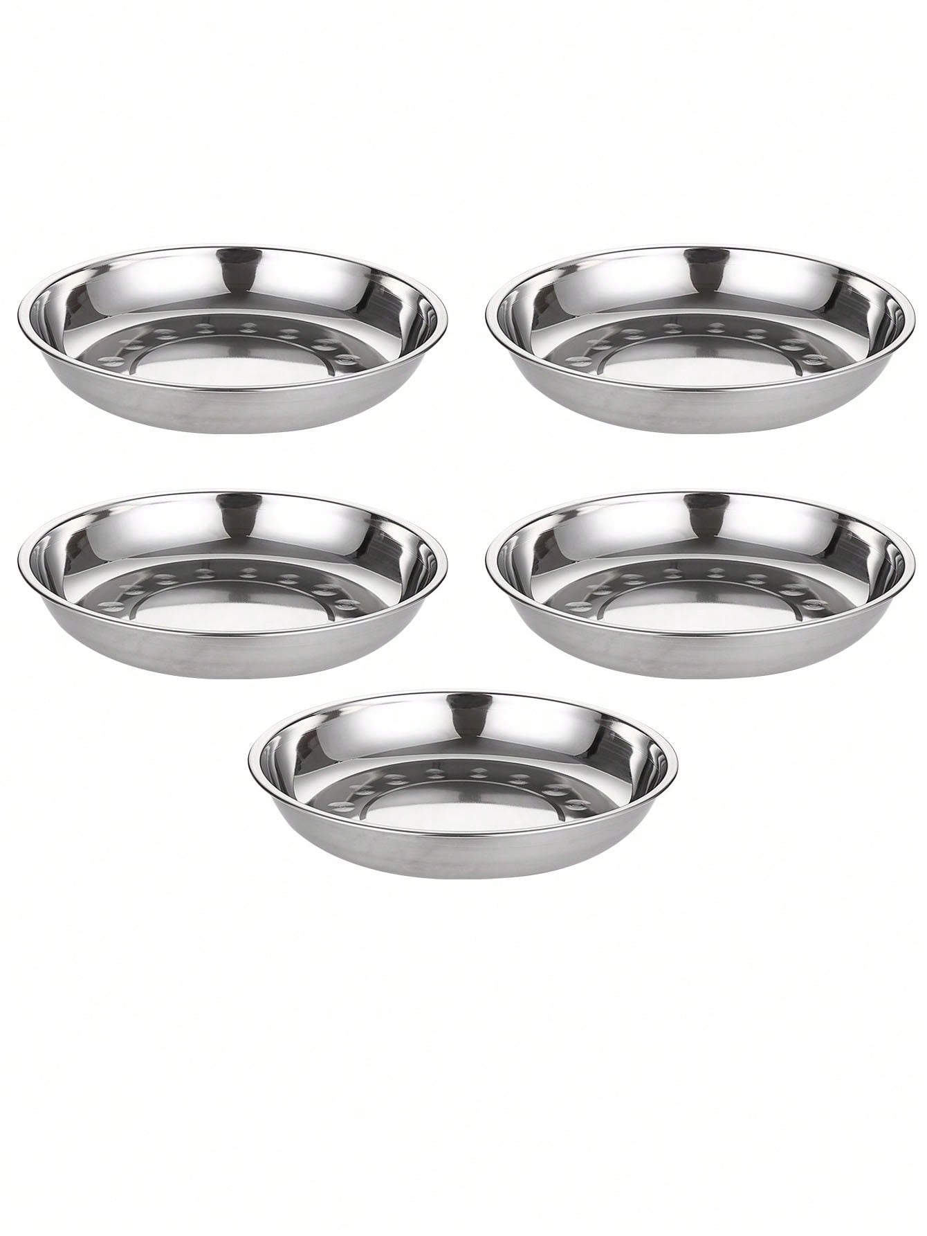 1/2/5PCS Stainless Steel Cat Bowl, 5.9 Inch Tub Pet Dish, Wide And Shallow Design Fits Cat Whiskers, Easy To Clean For Cats And Puppies, Large Diameter Pet Food And Water Bowl, Safe Dishwasher Safe Material.