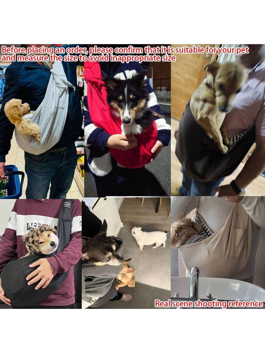 Multicolor breathable polyester pet sling bag carrier with shoulder strap and phone pocket for cats and small dogs
