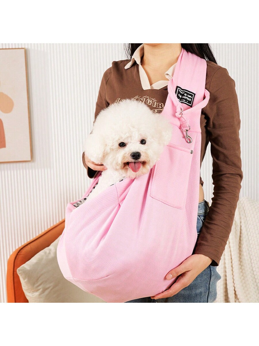 Multicolor breathable polyester pet sling bag carrier with shoulder strap and phone pocket for cats and small dogs