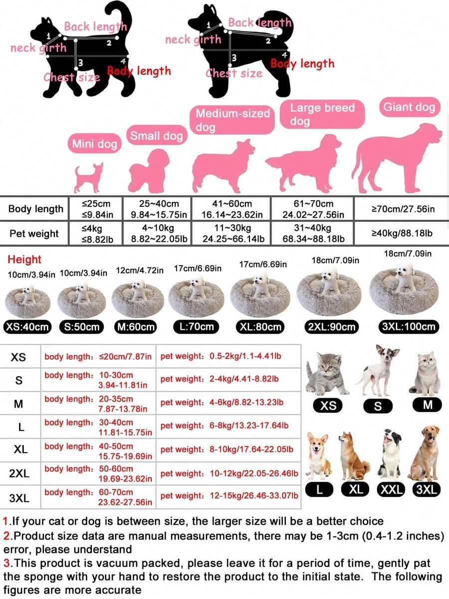 Champagne plush round pet bed for small and medium cats and dogs made from soft polyester material.