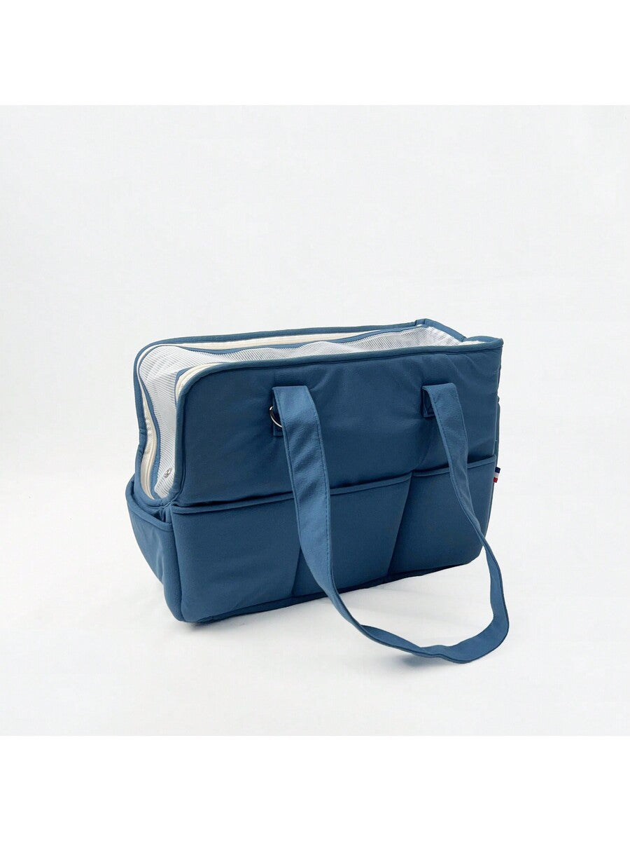 Multicolor Korean fashion breathable pet shoulder carry bag in 100% polyester for portable dog and cat travel.