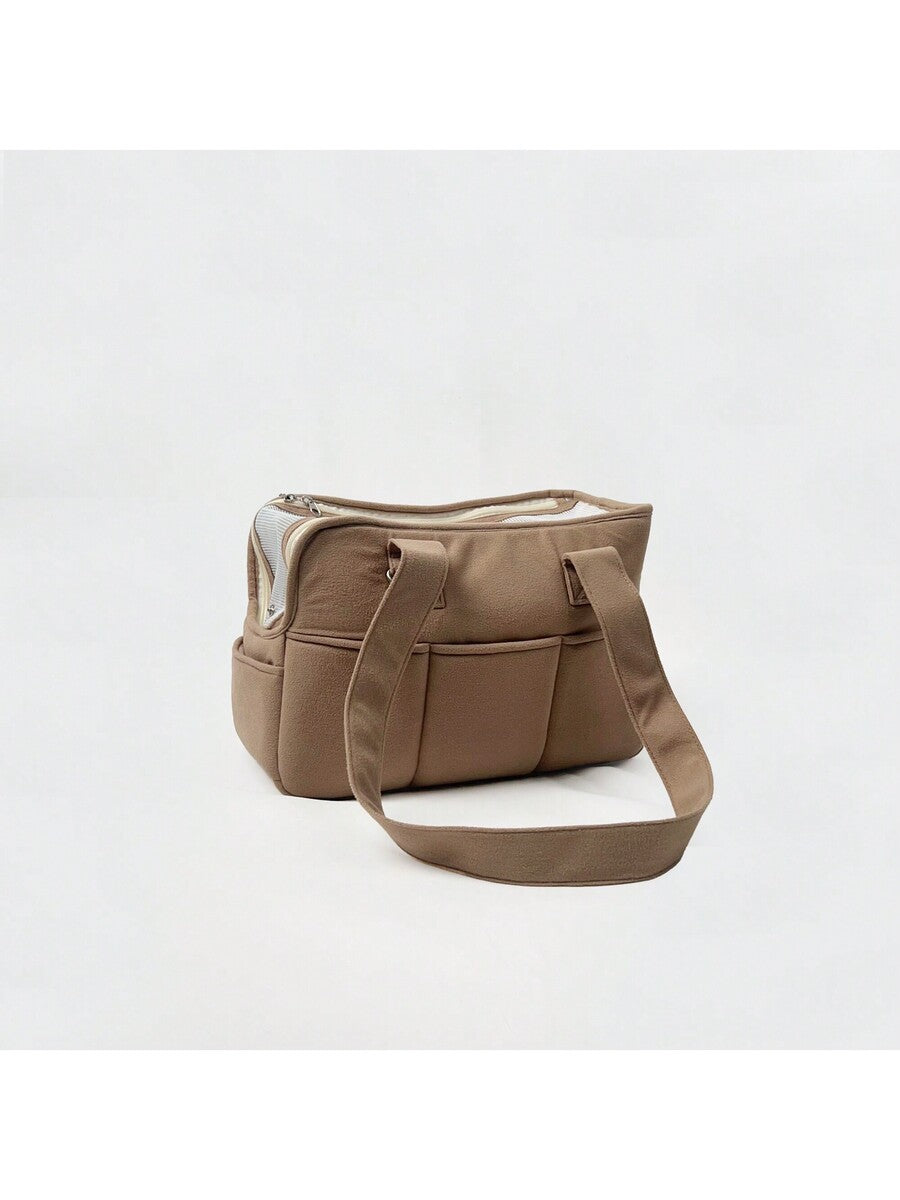 Multicolor Korean fashion breathable pet shoulder carry bag in 100% polyester for portable dog and cat travel.