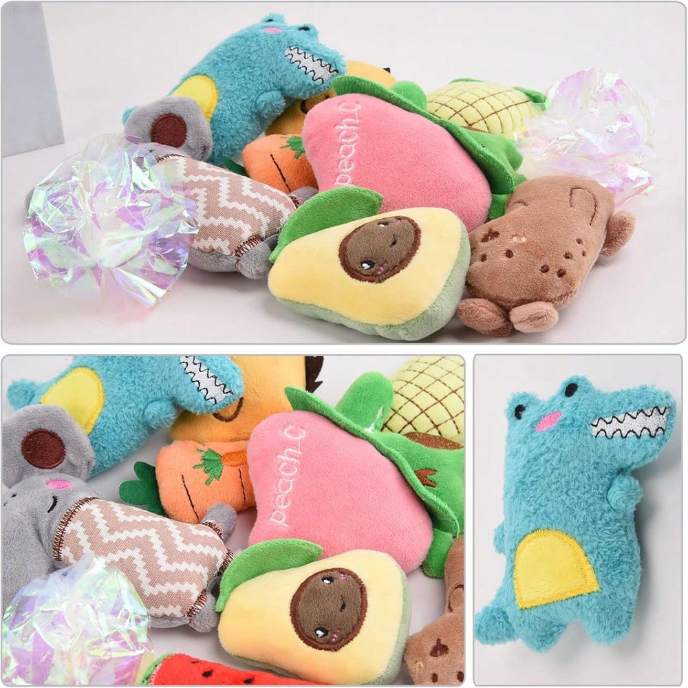 3/6/12Piece Plush Catnip Toys, Anxiety Relief For Indoor Cats, Teeth Cleaning, Digestion Promotion, Interactive Play Soft And Durable Material, Infused With Catnip For Enhanced Attraction, With Kicking And Hitting Action, For Indoor Entertainment And
