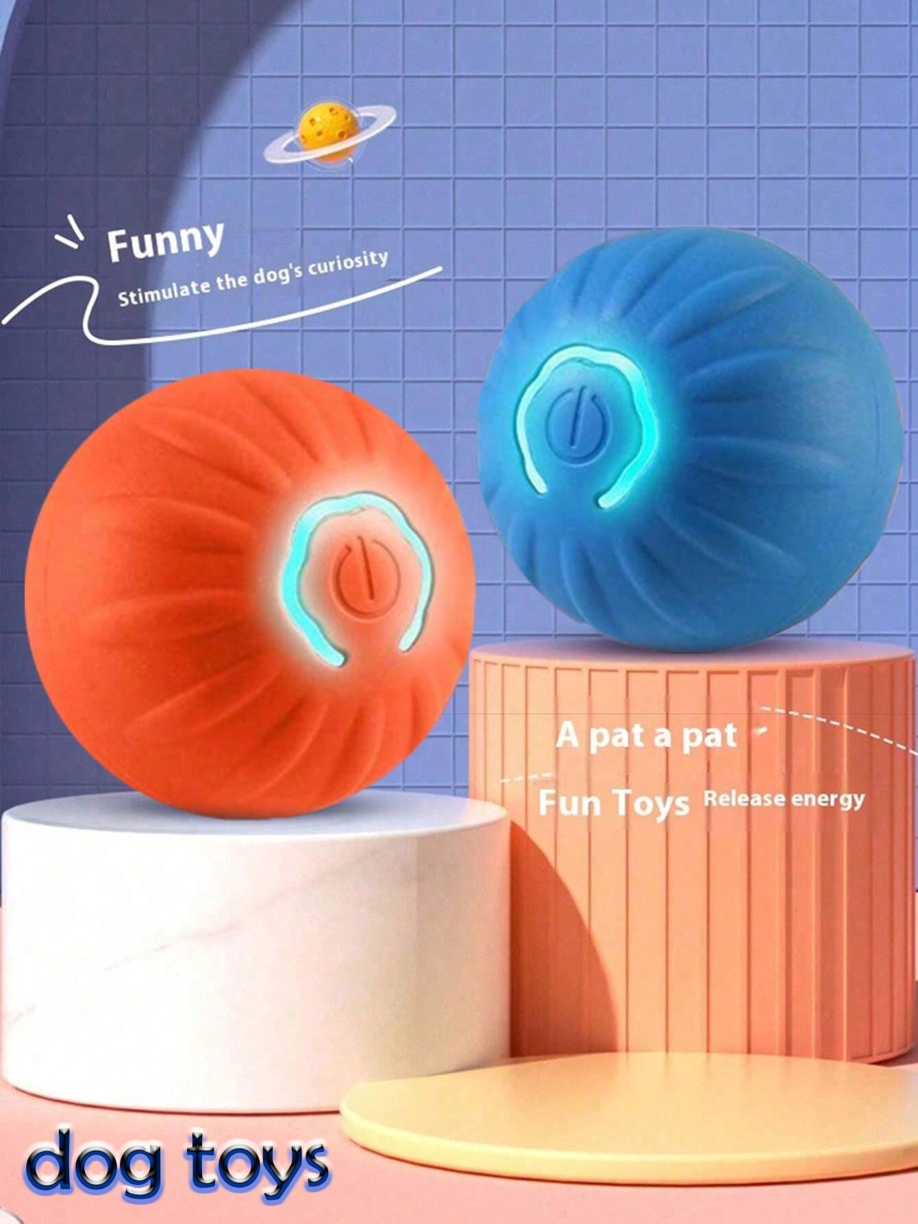1pc Smart Dog Toy Ball, Electronic Interactive Pet Toy, Moving Ball, USB Auto Moving Bouncing, Puppy Birthday Gift. The Product Is Relatively Small, Available In 2 Colors, Not Recommended For Large Dogs, Can Be Used As Dog Toy, Cat Toy Or Outdoor Sports