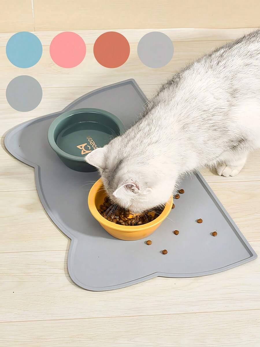 Multicolor silicone pet food mat featuring an anti-slip waterproof design for easy clean feeding.