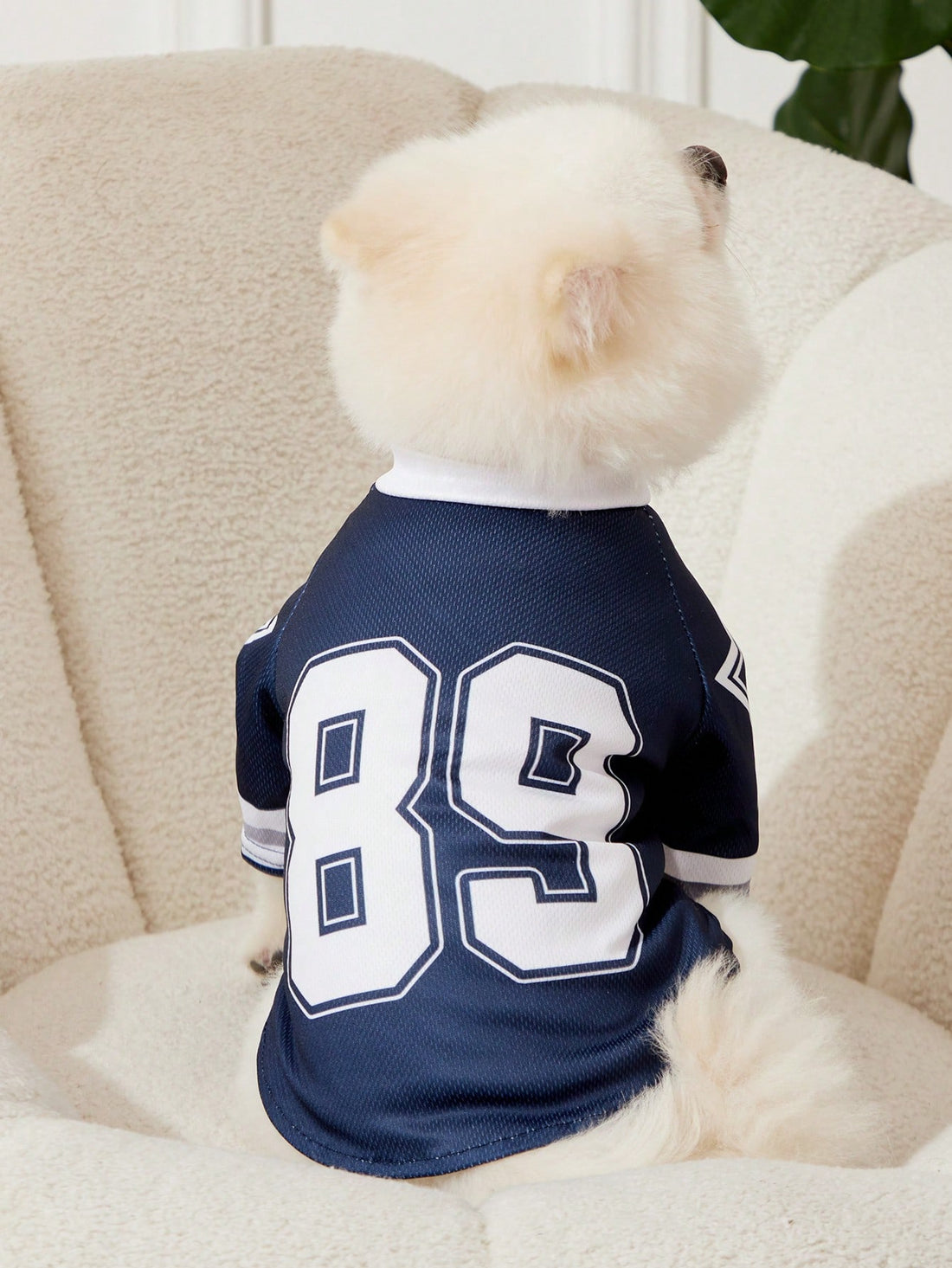 1pc Pet Cat/Dog Versatile Blue Numbered Star Print Stylish Sports Jersey T-Shirt