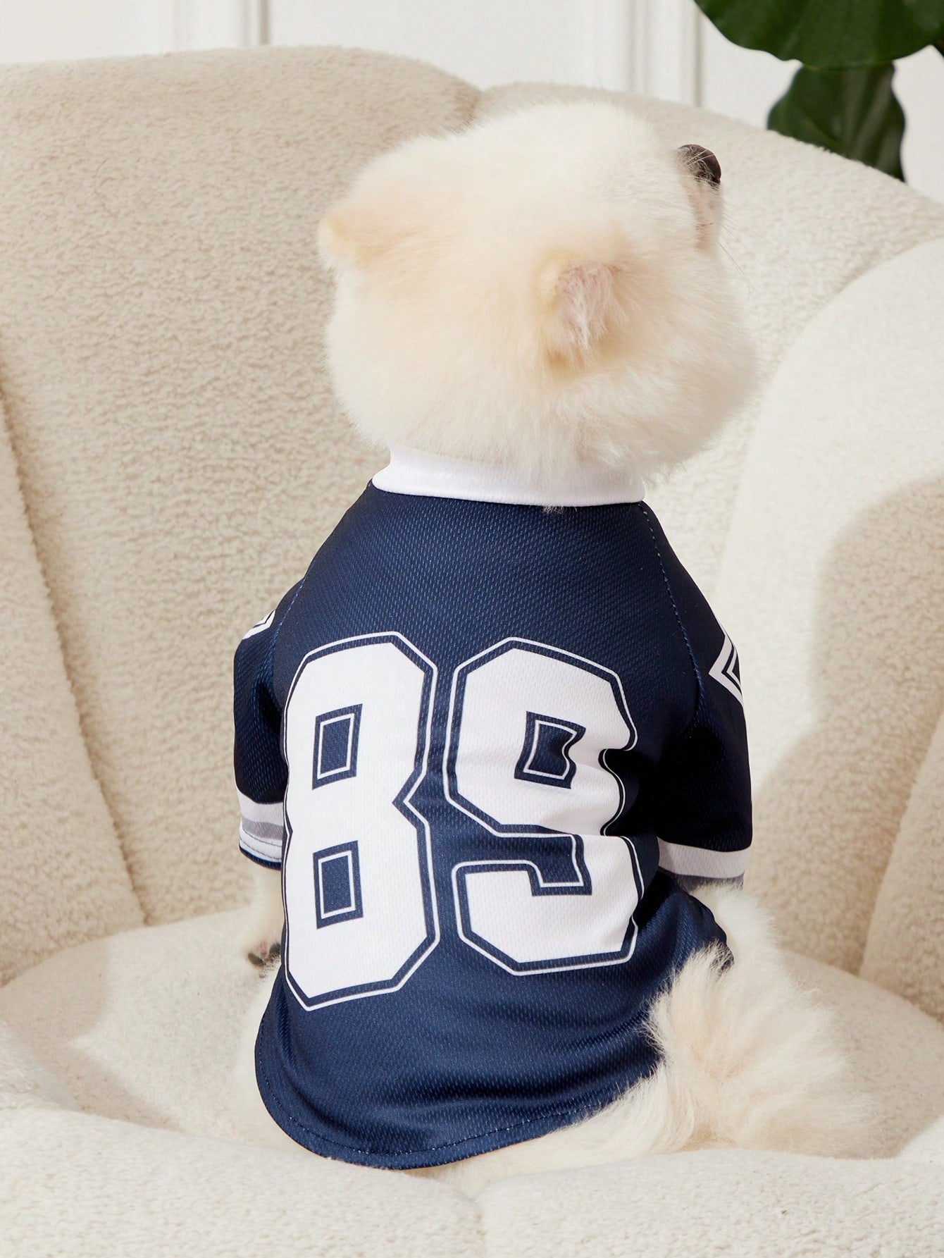 1pc Pet Cat/Dog Versatile Blue Numbered Star Print Stylish Sports Jersey T-Shirt
