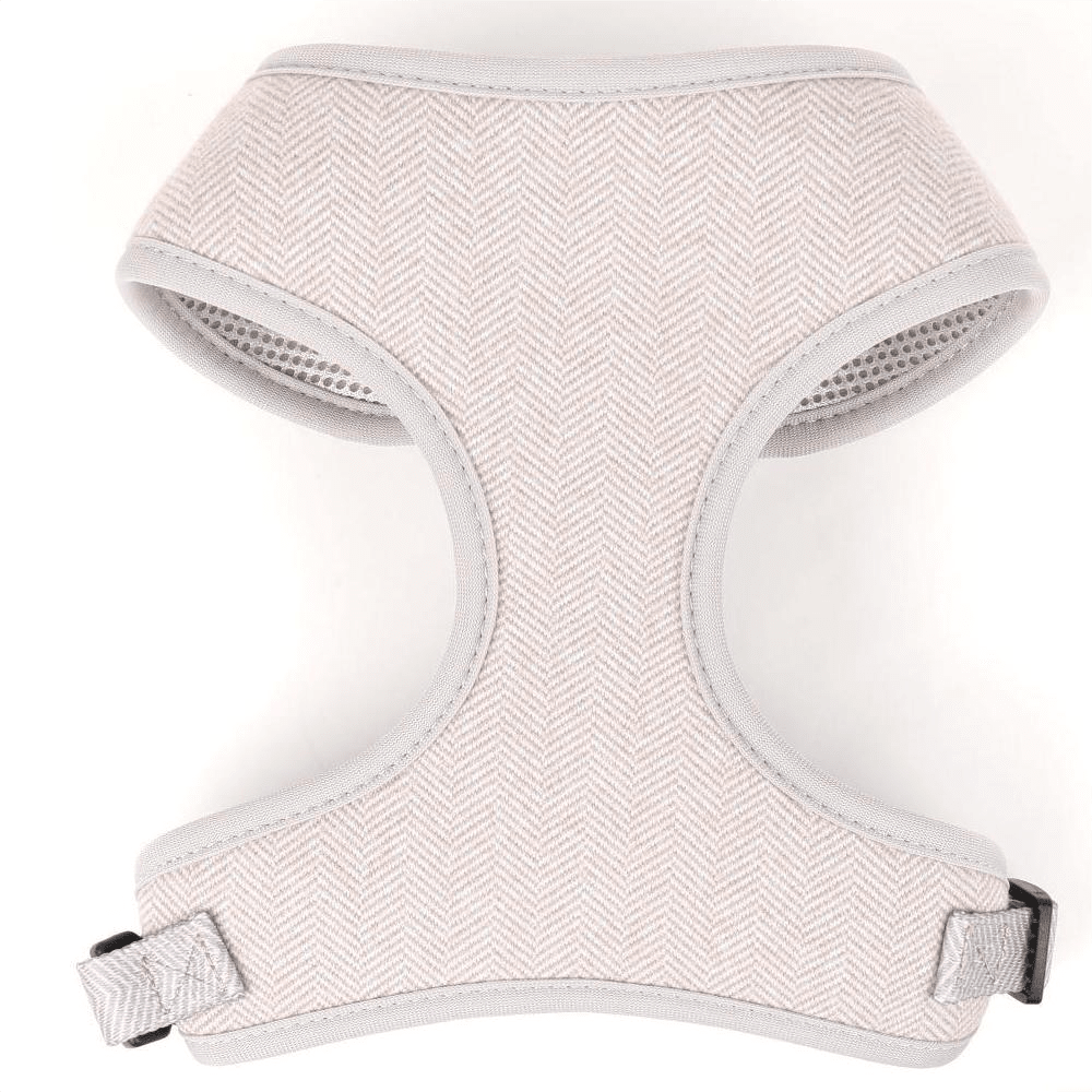 Khaki adjustable polyester pet harness and leash set with textured pattern for small to medium cats and dogs