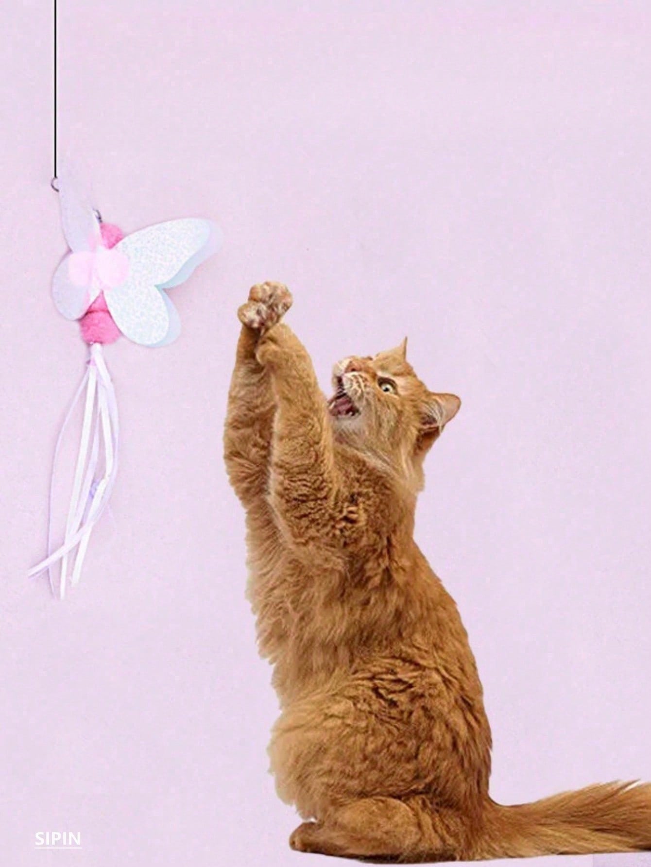 1pc Cat Teaser Wand Toy With Replacement Feather & Bell, Interactive Pet Toy For Cat Exercise And Entertainment, Handheld Wand With Interchangeable Insect-Shaped Attachments