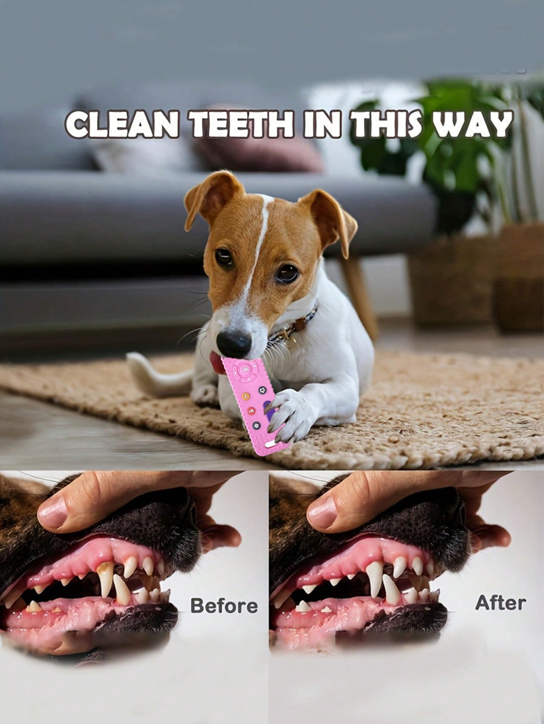 1pc Silicone Dog Teething Toy, Chewable Remote Control For Puppies, Teeth Cleaning Toy For Small Breeds
