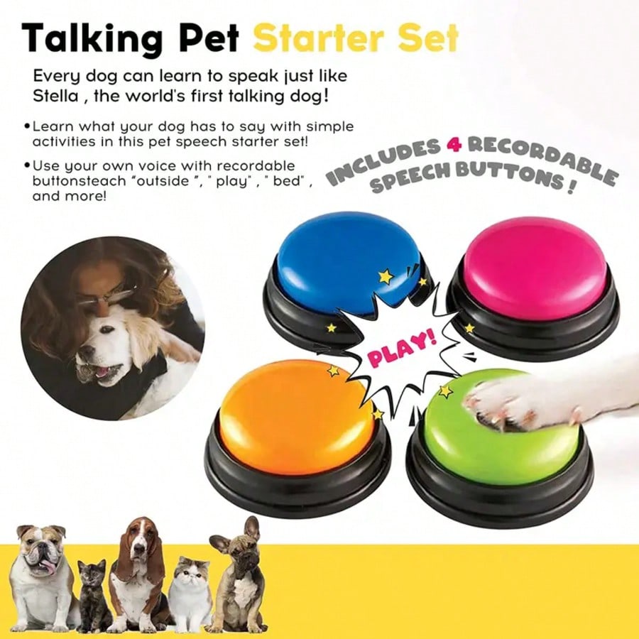 ENSSU Dog Voice Recording Button, Pet Communication Training Buzzer, Teach Dogs To Talk, Battery-Free, Gift, Promotional Item, Celebration Gift