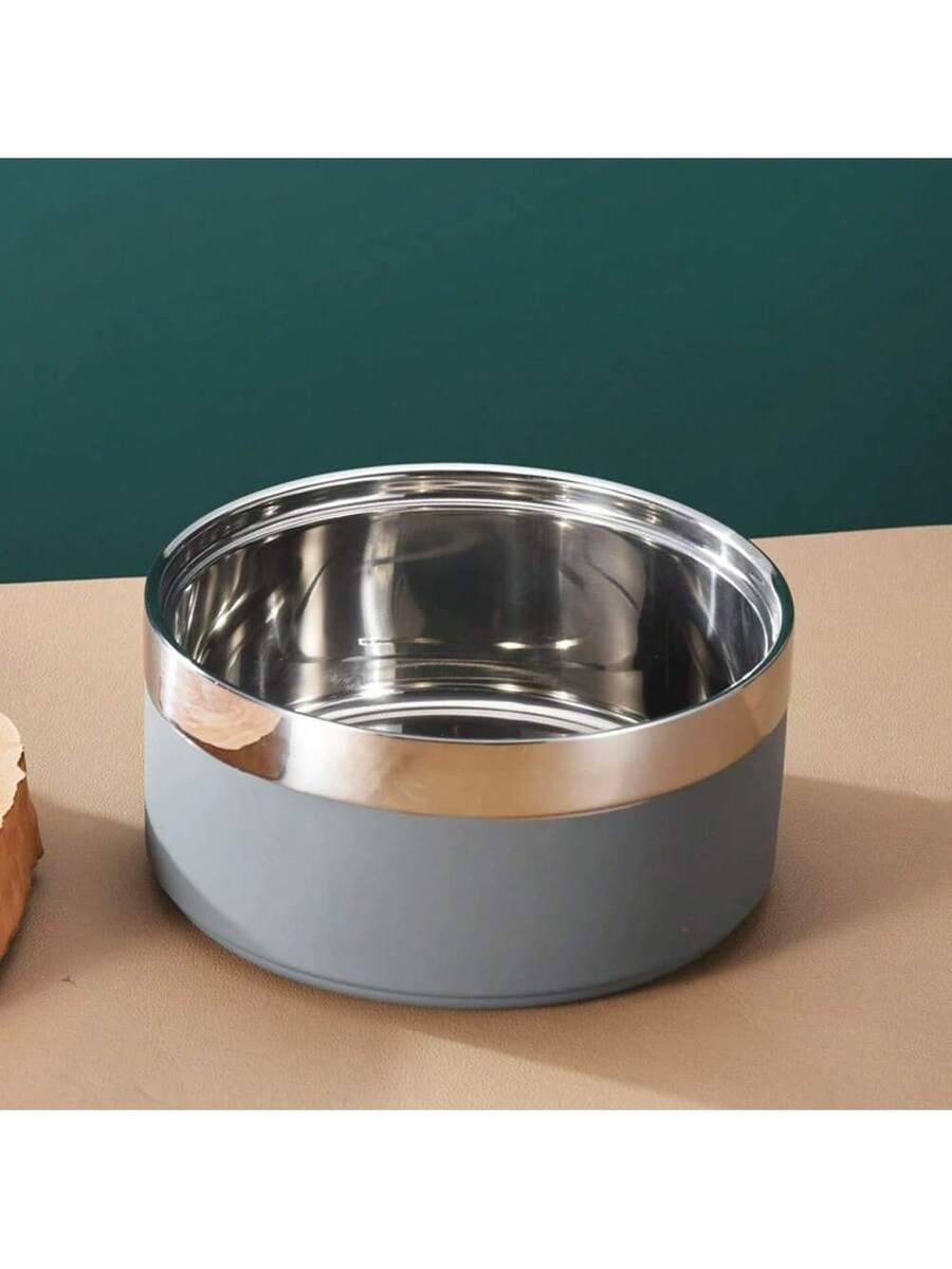 Multicolor stainless steel pet bowl with anti-slip and anti-spill base designed for medium and large dogs.