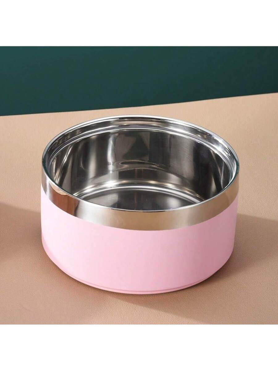 Multicolor stainless steel pet bowl with anti-slip and anti-spill base designed for medium and large dogs.