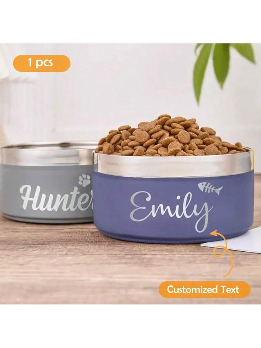 Multicolor stainless steel pet bowl with anti-slip and anti-spill base designed for medium and large dogs.