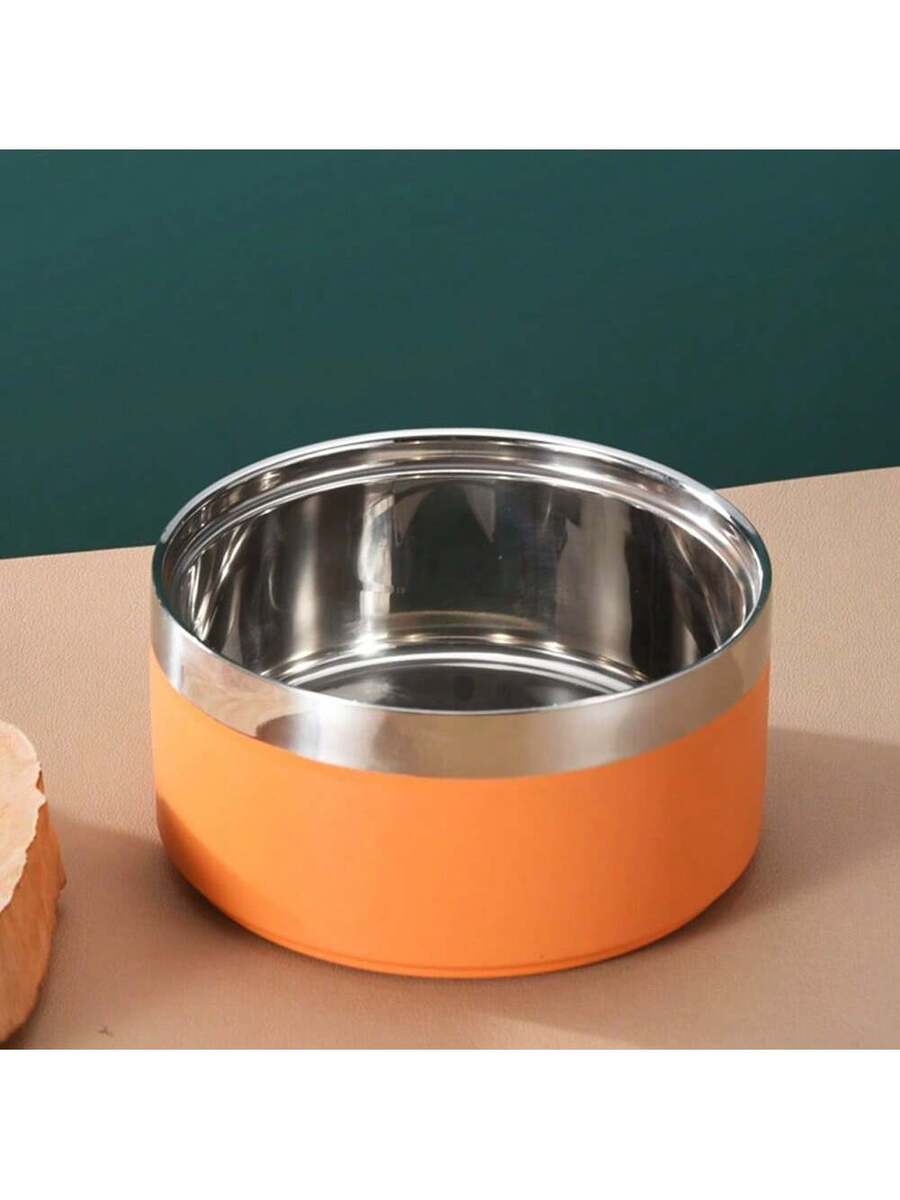 Multicolor stainless steel pet bowl with anti-slip and anti-spill base designed for medium and large dogs.