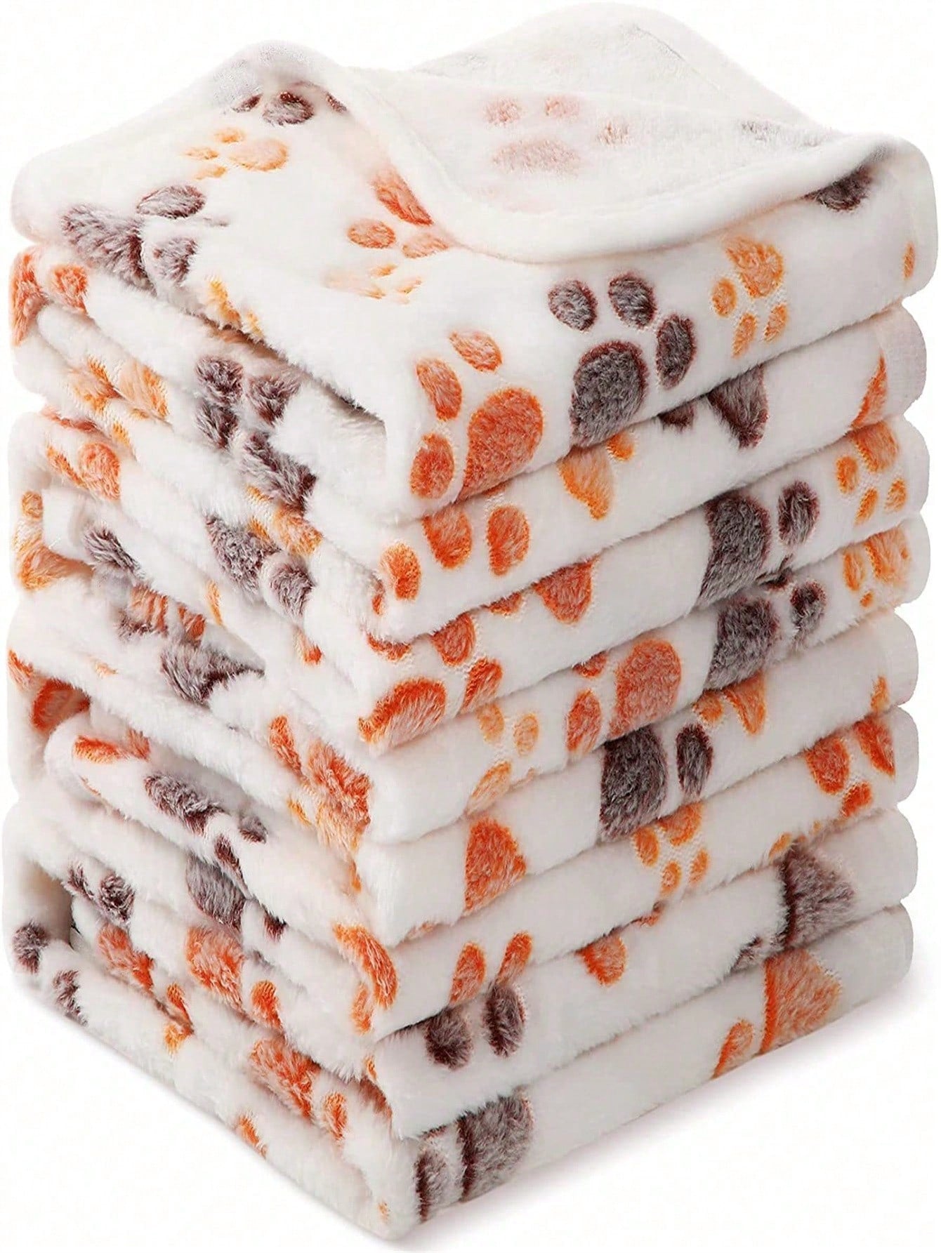 1 Piece Puppy Blankets Super Soft Warm Sleep Mat Paw Print Blanket Fluffy Premium Fleece Pet Blanket Flannel Throw Dog Blankets For Small Dogs Puppy Cat