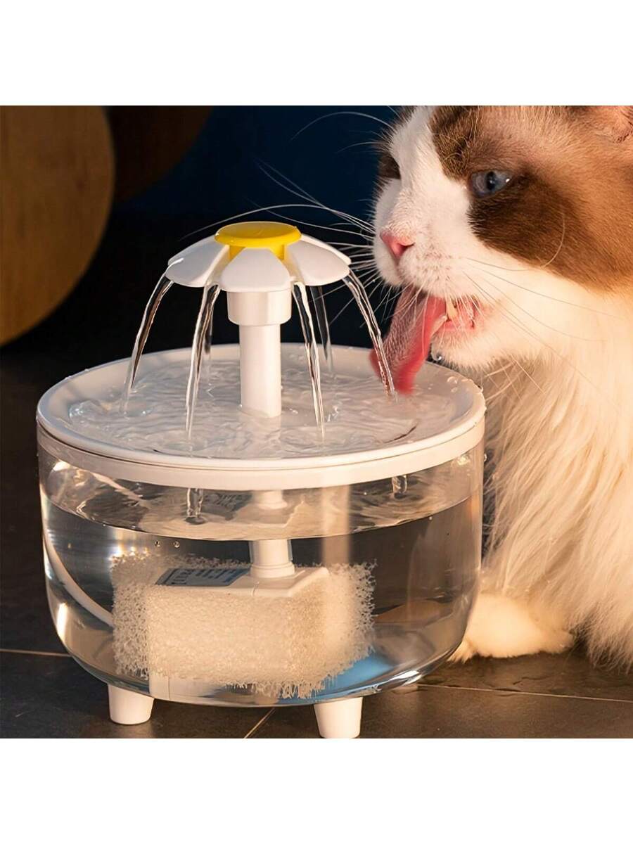 Multicolor 1500ml USB powered automatic circulating pet water dispenser fountain with filter for cats and dogs.
