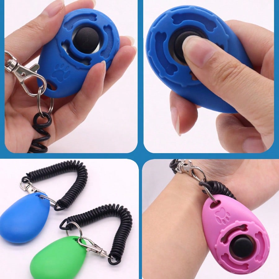New Pet Training Clicker With Colorful Clickers Training Kit, Suitable For Dogs And Cats, Soft Rubber Wrist Band Design, Flexible And Comfortable Wear, Button Operation Won't Fatigue The Hand During Animal Training