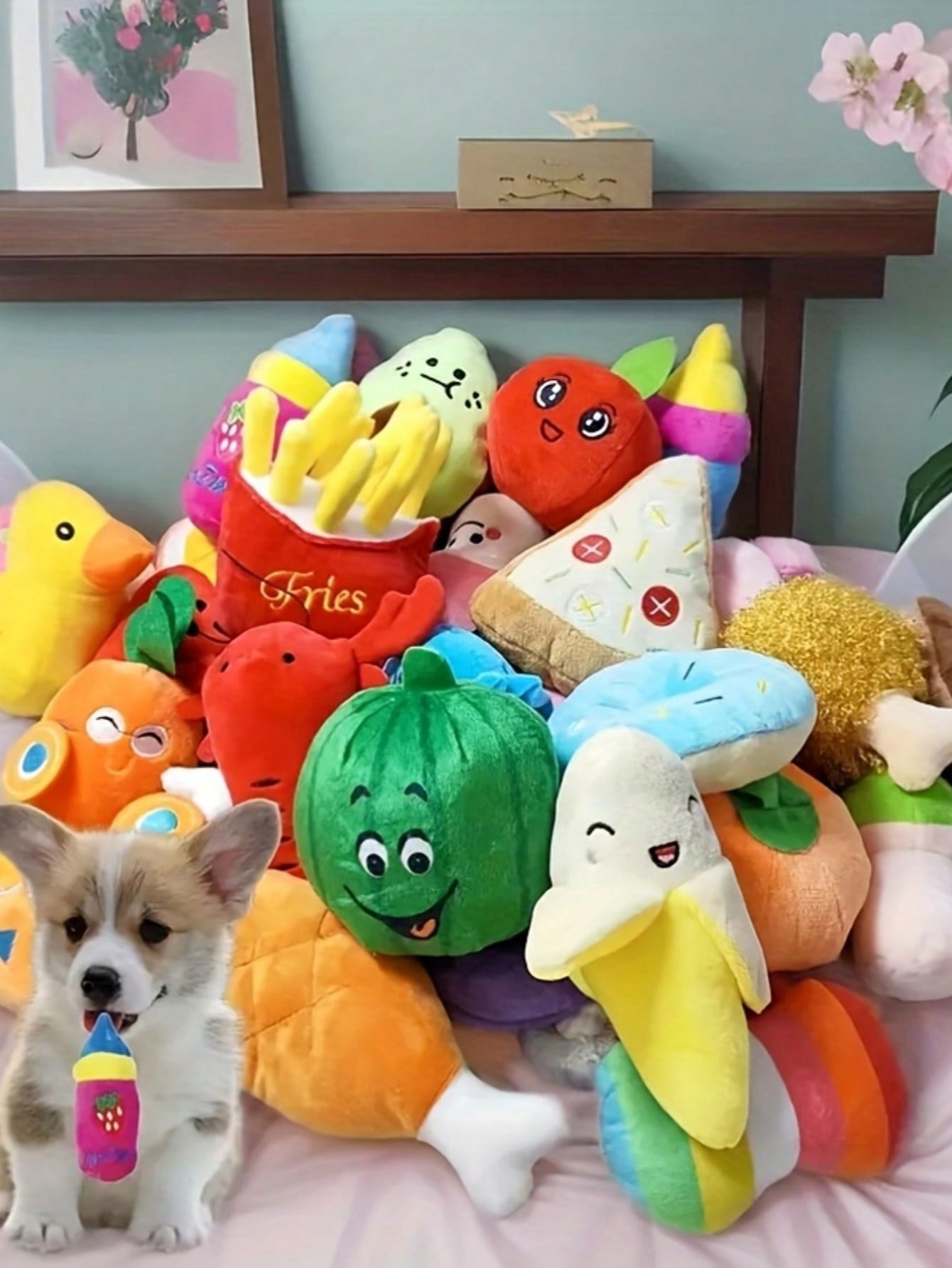 2/5pcs Cartoon Sound Plush Pet Toys, Random Colors And Styles, Suitable For Self-Entertainment, Energy Consumption, Dental Cleaning For Small-Medium Breed Dogs