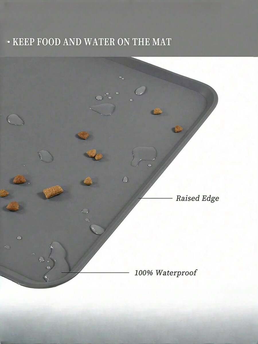 Multicolor rectangular silicone pet feeding bowl mat with non-slip waterproof surface for dogs and cats