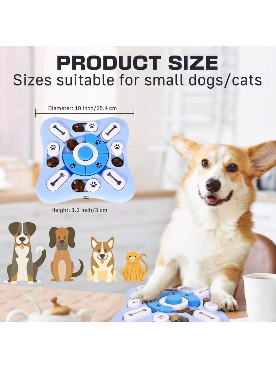 Multicolor cartoon dog intelligence training puzzle toy made of PP material for interactive treat dispensing and slow feeding.