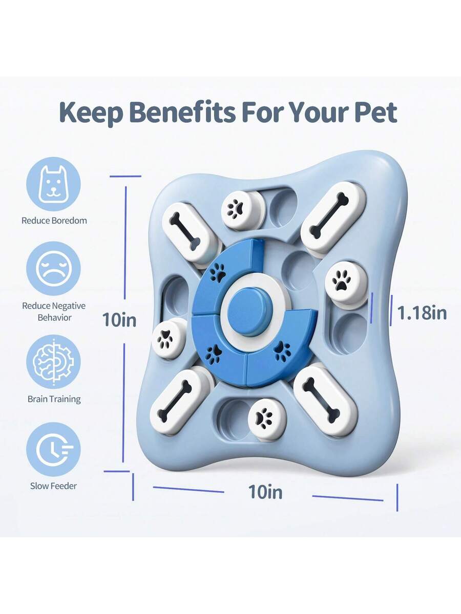 Multicolor cartoon dog intelligence training puzzle toy made of PP material for interactive treat dispensing and slow feeding.