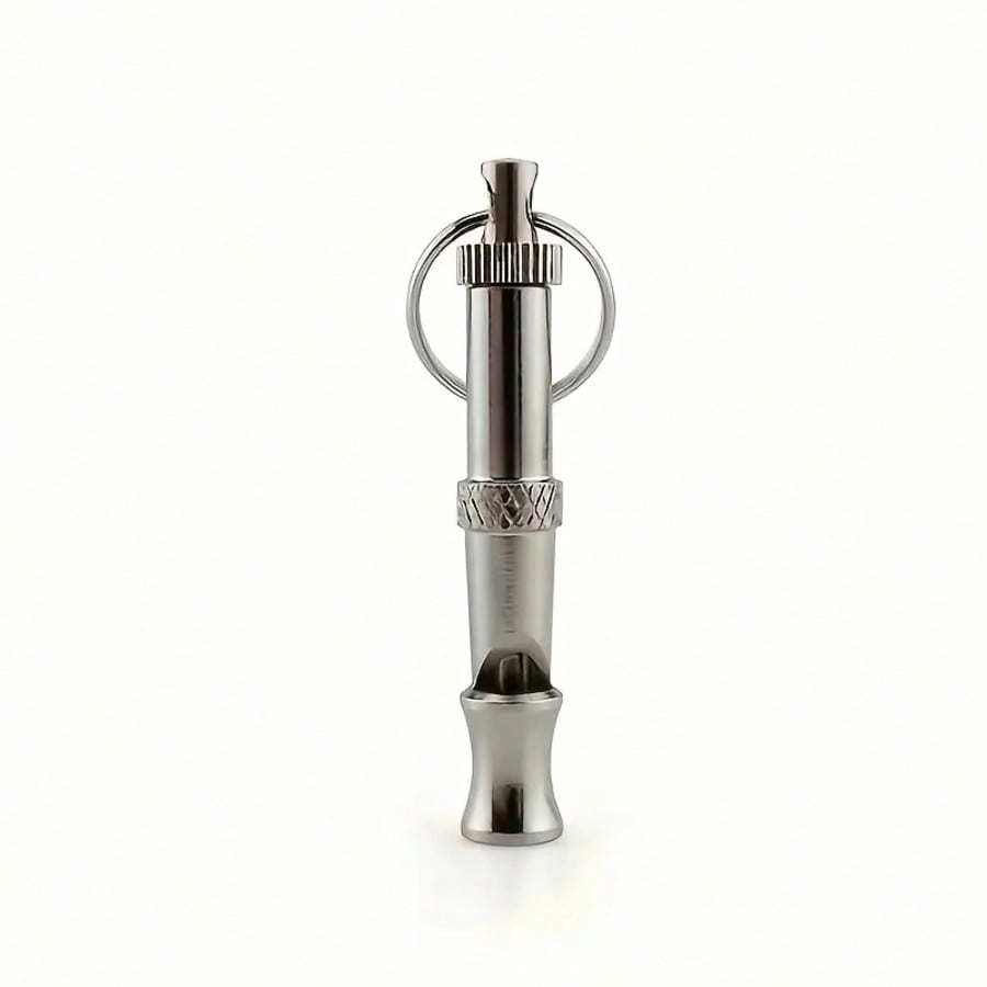 Adjustable Pitch Dog Whistle With Keychain, Professional Pet Training Whistle To Stop Barking, No Battery Required, Silver Tone