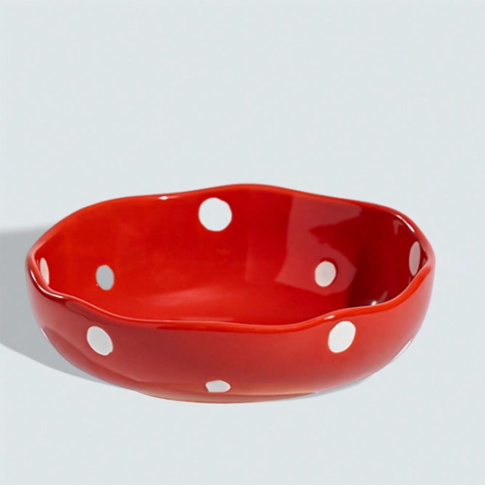 shuo ni mao yi Cat Bowl Ceramic Cat Food Bowl Dog Bowl Food Bowl Cat Bowl Rice Bowl High Footed Dog Drinking Bowl Diagonal Mouth Large Bowl Pet Specific