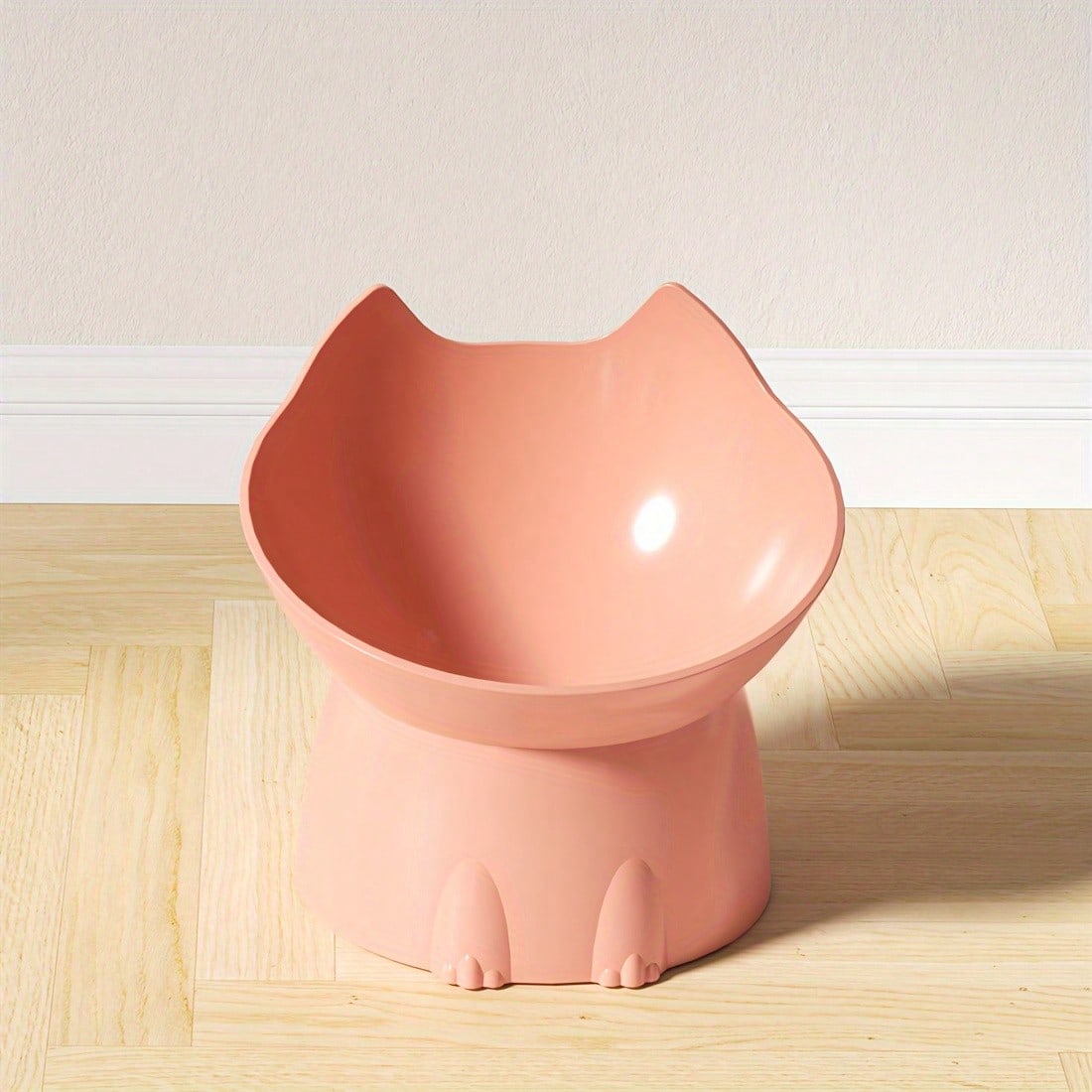 New Pet Cat High Foot Bowls, Protect Neck Vertebra, Spill-Proof Plastic Slanted Cat/Dog Food Feeder Dishes