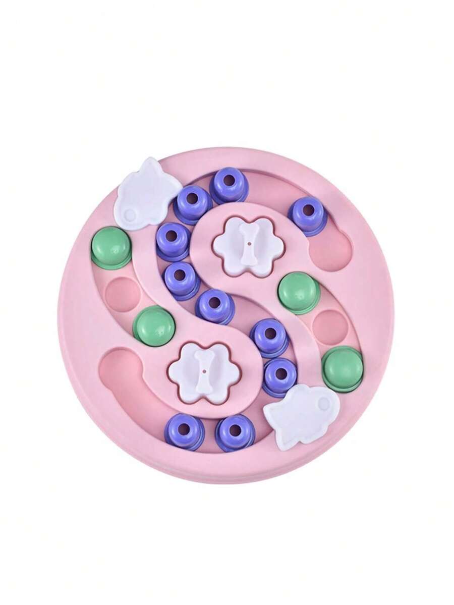 Multicolor PP plastic interactive dog puzzle slow feeder bowl for dogs and cats.