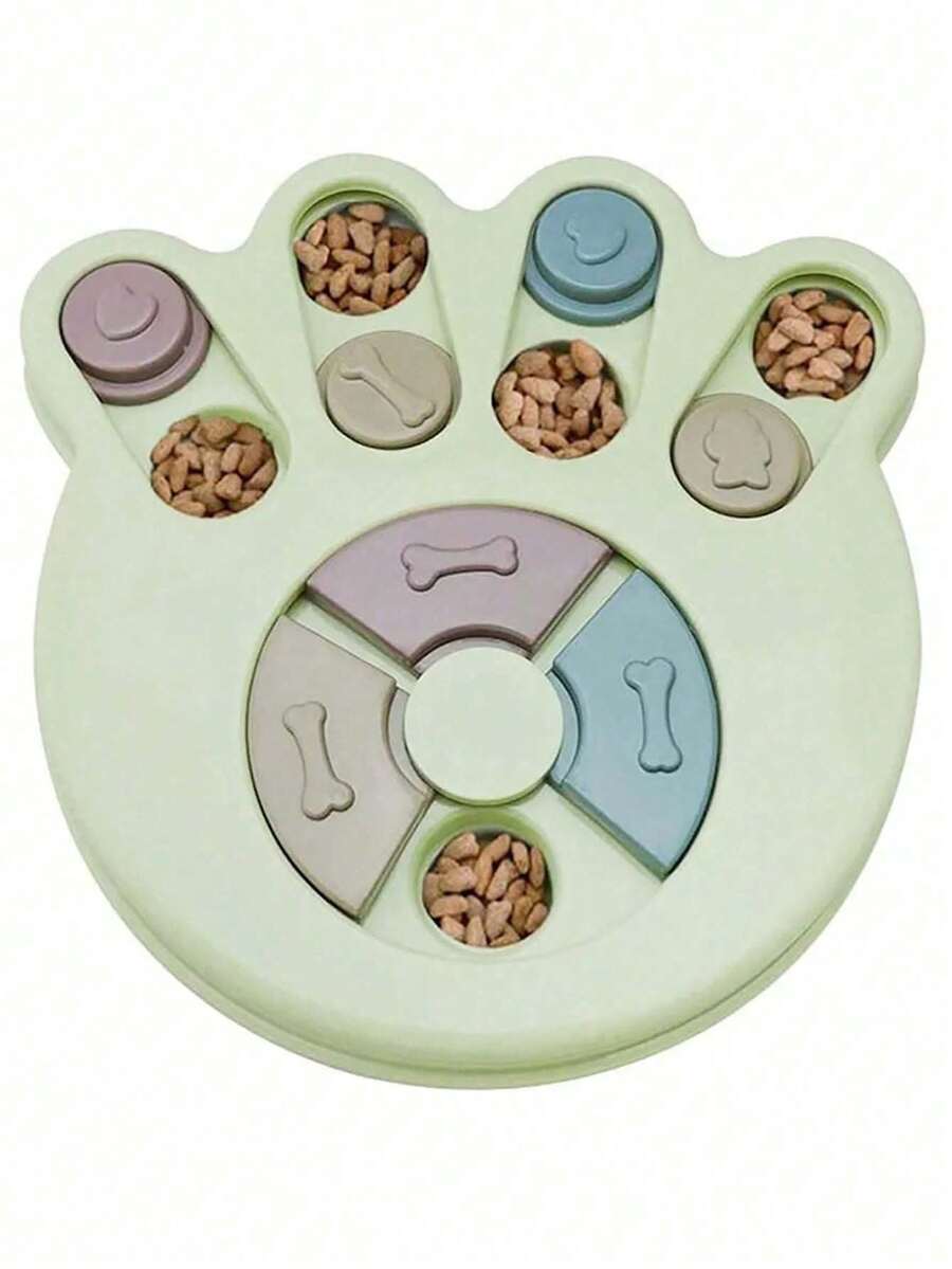 Multicolor PP plastic interactive dog puzzle slow feeder bowl for dogs and cats.