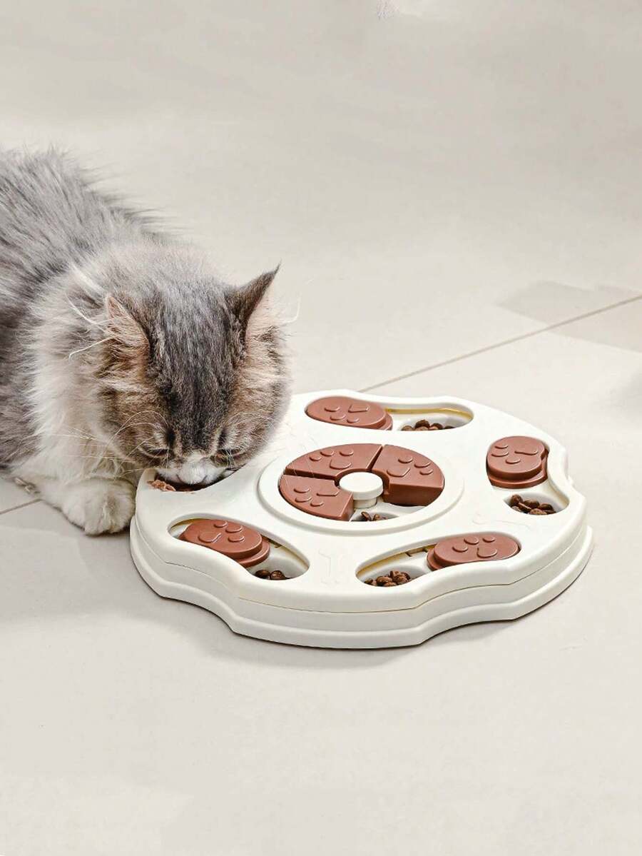 Multicolor PP plastic interactive dog puzzle slow feeder bowl for dogs and cats.