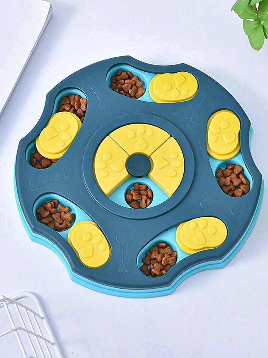 Multicolor PP plastic interactive dog puzzle slow feeder bowl for dogs and cats.