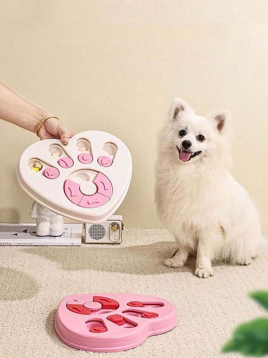 Multicolor PP plastic interactive dog puzzle slow feeder bowl for dogs and cats.