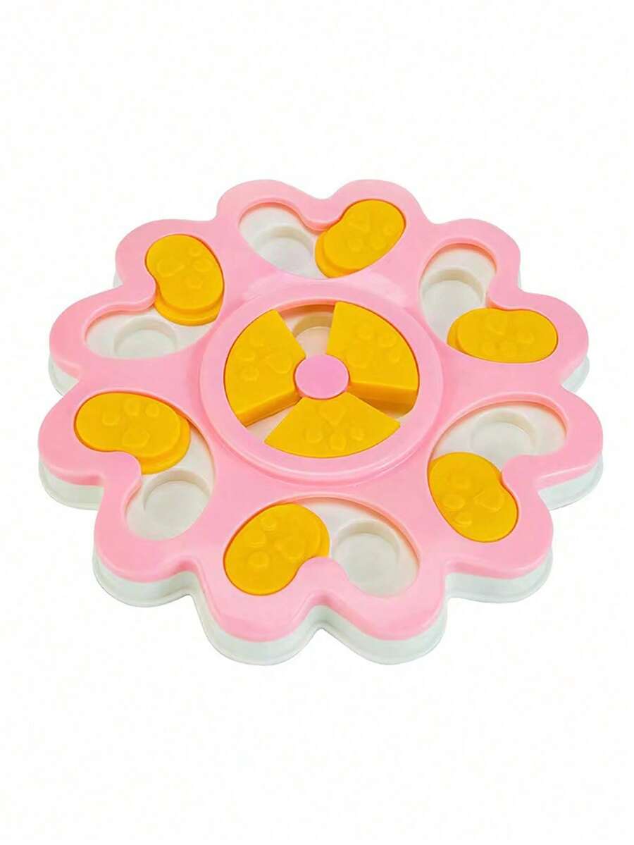 Multicolor PP plastic interactive dog puzzle slow feeder bowl for dogs and cats.