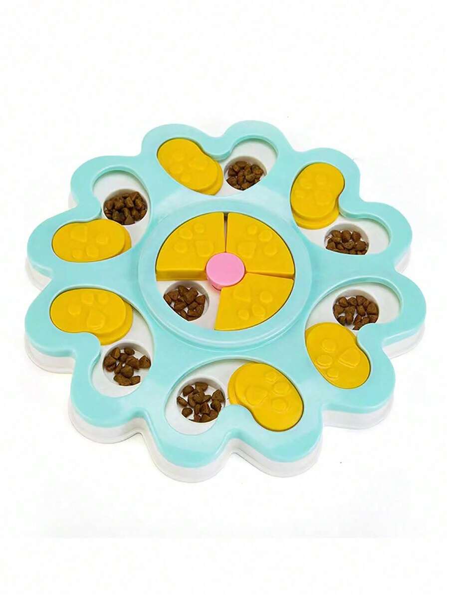 Multicolor PP plastic interactive dog puzzle slow feeder bowl for dogs and cats.